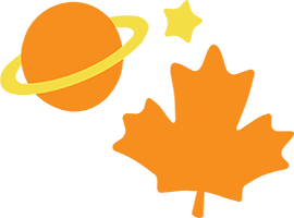 Planet and maple leaf